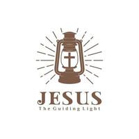 jesucristo cruz linterna illuminati iglesia cristiana logo diseño inspiración