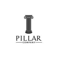 pilar logo edificio histórico símbolo diseño inspiración vector