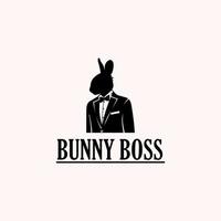 Rabbit Bunny Businessman silhouette with elegant gentleman tuxedo vector