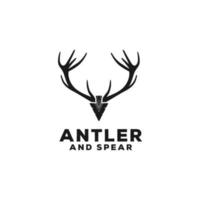 Spear Stag Deer Buck Antler Arrowhead for Hunting logo vector