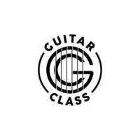 Initial Letter G C or CG Guitar Strings Music logo design vector