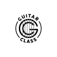 Initial Letter G C or CG Guitar Strings Music logo design vector