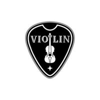 púa de guitarra con símbolo de violín vector de diseño inspirador