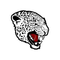 vector de cabeza de guepardo rugiente, inspiración de diseño de puma de jaguar de tigre leopardo de cabeza de pantera