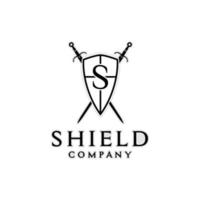 Knight Shield Armor Sword Initial Letter S For Company Logo Design Inspiration vector