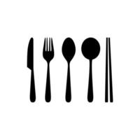 Cutlery Fork Knife Spoon Set Vector