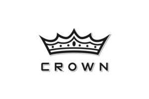 inspiración minimalista para el diseño del logotipo de la corona de la reina real vector