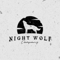 lobo rugiente perro coyote puesta de sol rústico vintage silueta retro hipster logo diseño inspiración vector