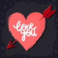 love you in heart vector