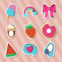 set of stickers vector