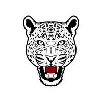 vector de cabeza de guepardo rugiente, inspiración de diseño de puma de jaguar de tigre leopardo de cabeza de pantera