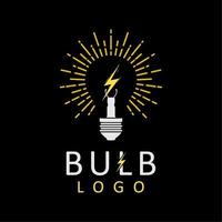 Luminous Light Bulb Logo With Electric Icon Innovation Idea Design Inspiration vector