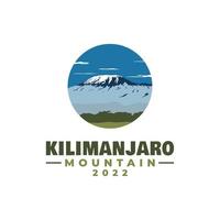 Mount Kilimanjaro Illustration Logo Design Inspiration vector