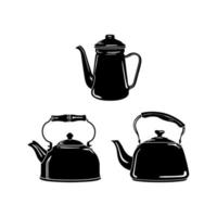 Teapot kettle illustration set vector