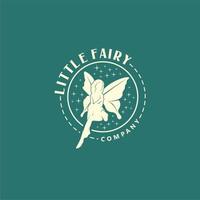 Cute Little Fairy Elf Logo For Girls Clothing Store vector