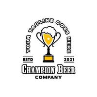 Trophy Cup Beer for Sport Bar Cafe Tavern logo design inspiration vector