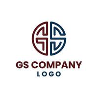 logo iniciales gs vector circular