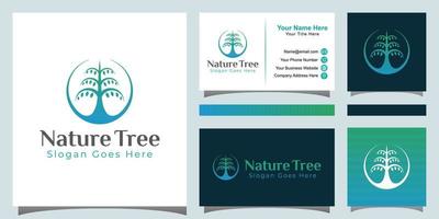 logotipo de árbol en crecimiento natural o plantilla de logotipo de jardín verde vector