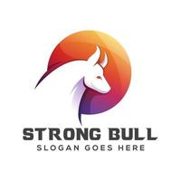 modern strong bull gradient logo design vector