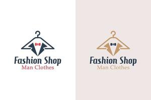 Impresionante logotipo de la tienda de moda. sastre hombre ropa estilo vintage diseño vector