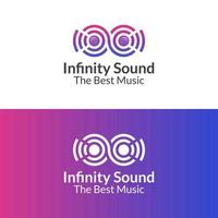 gradient infinity sound and the best speaker music, dj logo design vector