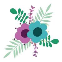 flowers and foliage vector