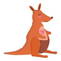 kangaroo with heart vector