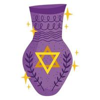 old jar with jewish star vector