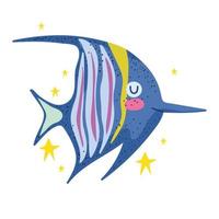 icono de pescado plano vector