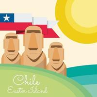 chile easter island vector