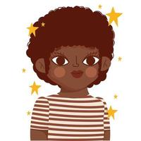 cute afro american girl vector