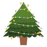 christmas tree lights vector