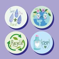 save the planet and recycle vector