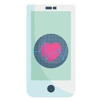 mobile phone heart beat vector