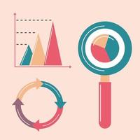 icons analytics chart vector