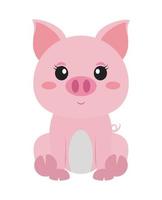 cute pig cartoon vector