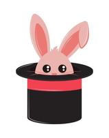 circus magician hat and rabbit vector