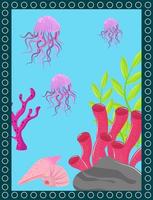 underwater world animals vector