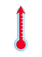 temperatura caliente del termometro vector