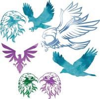 eagle pack bird wild vector watercolor