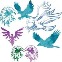 eagle pack bird wild vector watercolor