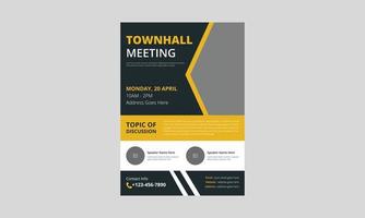 Town hall meeting flyer template design. Town hall meeting flyer samples. Conference poster leaflet design, A4 size, cover, poster, print-ready vector