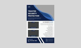 Realtime security system protection flyer, Trusted security poster leaflet template design, a4, vector, cover, poster, print-ready vector