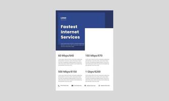 super fast broadband internet service flyer. home and office broadband internet poster, leaflet template. vector