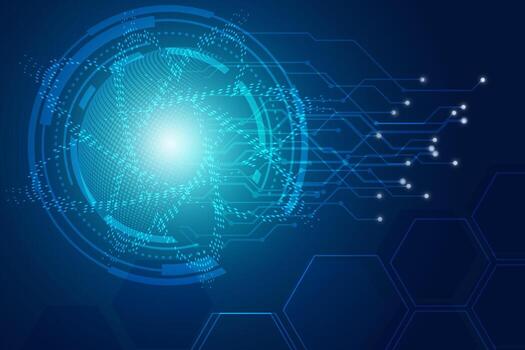 abstract hitech technology background with hexagons,circle.vector vector