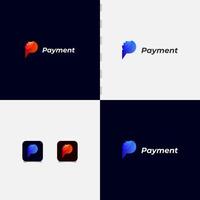 payment logo illustration with letter p symbol vector