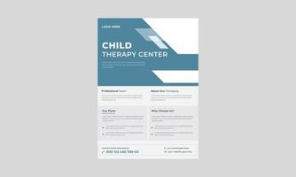 Child therapy flyer design,  Group child therapy flyer template, Support Group for child flyer. vector