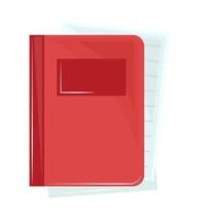 cuaderno rojo vector