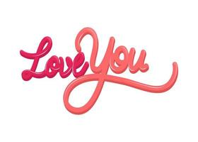 love you inscription vector