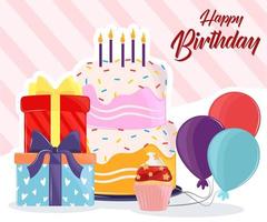 happy birthday invitation card vector